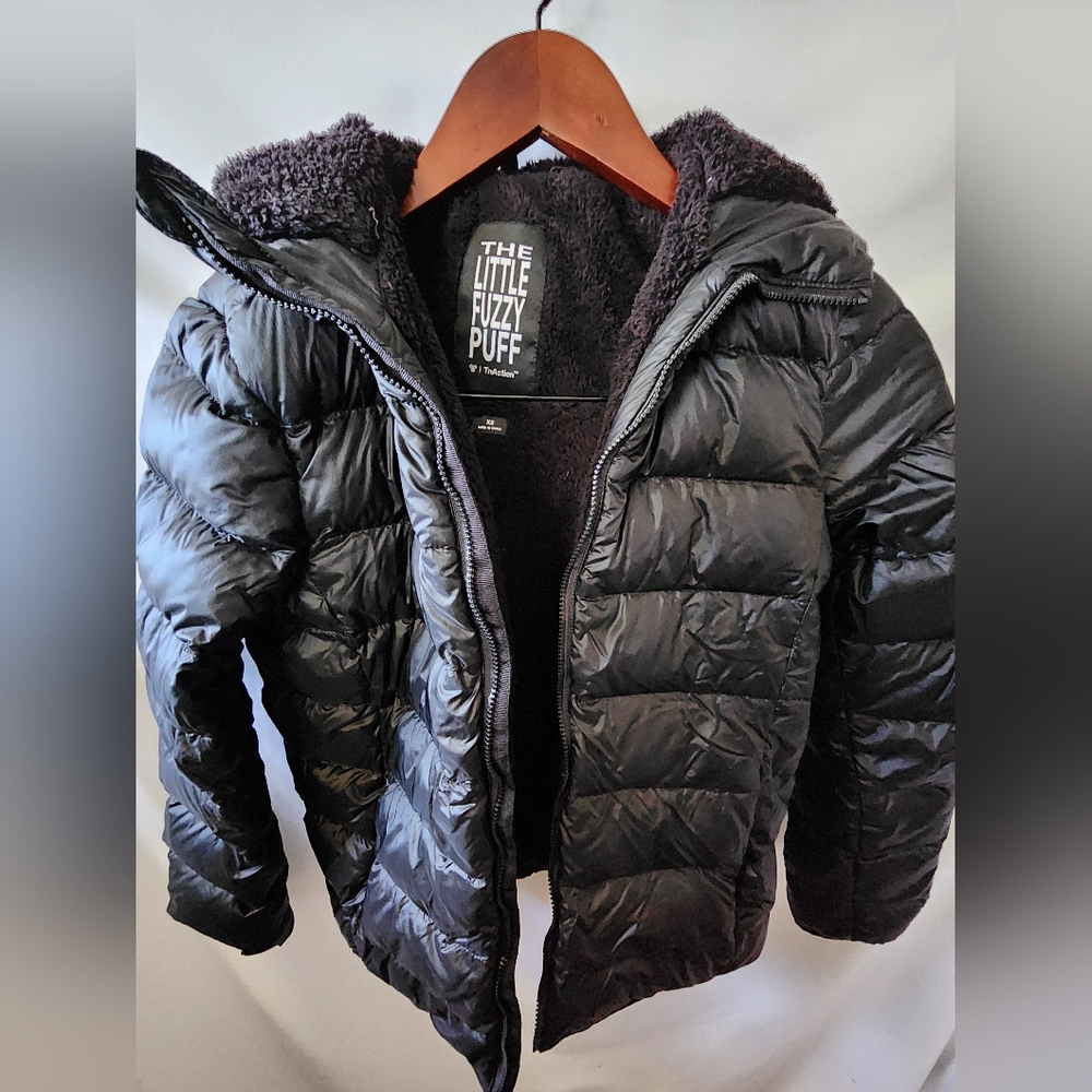 TNA Black Little Fuzzy Puff Coat. Size XS